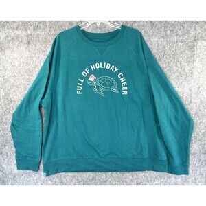 Florida 30A Sweatshirt Women's 2XL Green Turtle Christmas Holiday Cheer
